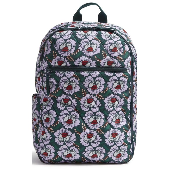 NEW Vera Bradley Lay Flat Travel Backpack Lotus Sea Moss Carry On Laptop